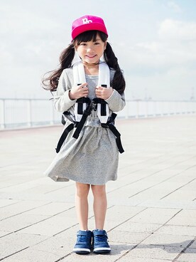 「RADCHAP（ラッドチャップ）のアイテム（ワンピース）」を使った、BRANSHESさん（キッズ・106cm）の春コーディネート
