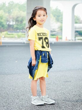 「RADCHAP（ラッドチャップ）のアイテム（ワンピース）」を使った、BRANSHESさん（キッズ・110cm）の春コーディネート