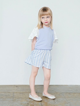 「袖レース」｜BRANSHESさん（キッズ・107cm）の夏コーディネート