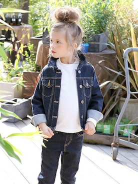 「アイテム（デニムジャケット）」を使った、BRANSHESさん（キッズ・114cm）の夏コーディネート