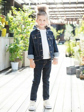 「アイテム（デニムジャケット）」を使った、BRANSHESさん（キッズ・114cm）の夏コーディネート