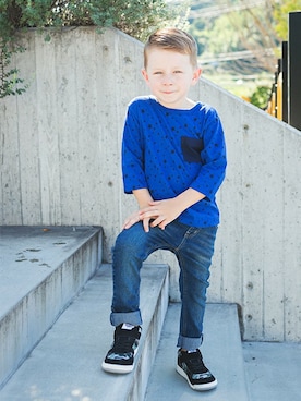 「アイテム（デニムパンツ）」を使った、BRANSHESさん（キッズ・110cm）の夏コーディネート