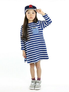 「RADCHAP（ラッドチャップ）のアイテム（ワンピース）」を使った、BRANSHESさん（キッズ・107cm）の夏コーディネート