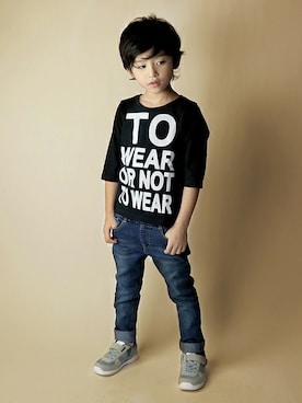 「アイテム（デニムパンツ）」を使った、BRANSHESさん（キッズ・110cm）の秋コーディネート