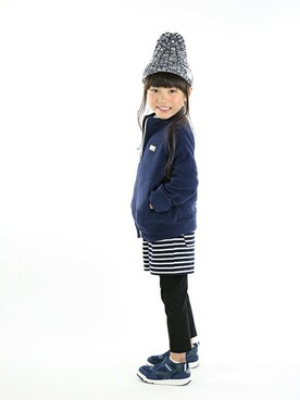 「RADCHAP（ラッドチャップ）のアイテム（レッグウェア）」を使った、BRANSHESさん（キッズ・107cm）の秋コーディネート