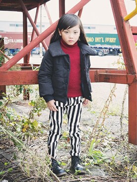 「RADCHAP（ラッドチャップ）のアイテム（ジャケット/アウター）」を使った、BRANSHESさん（キッズ・107cm）の秋コーディネート