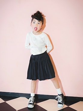 「アイテム（スカート）」を使った、BRANSHESさん（キッズ・111cm）の冬コーディネート