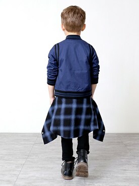 「kids」｜「アイテム（スタジャン）」を使った、BRANSHESさん（キッズ・114cm）の冬コーディネート