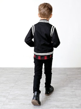 「kids」｜「アイテム（スタジャン）」を使った、BRANSHESさん（キッズ・114cm）の冬コーディネート