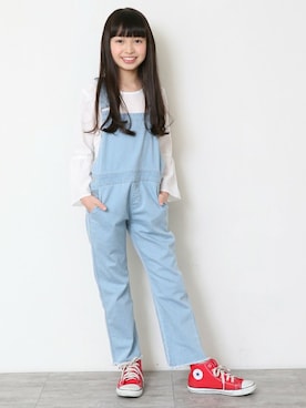 「BRANSHES（ブランシェス）のアイテム（オールインワン・サロペット）」を使った、BRANSHESさん（キッズ・131cm）の冬コーディネート