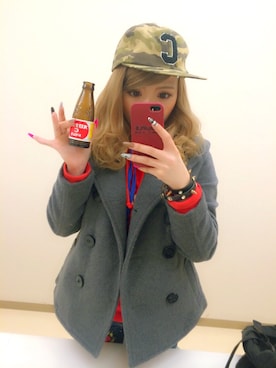 「アイテム（ピーコート）」を使った、nyaru さん（レディース・148cm・10代）の冬コーディネート