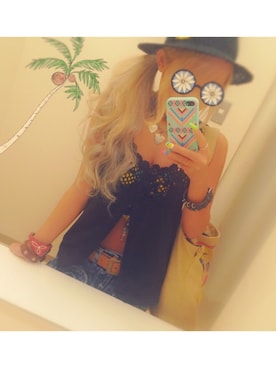 「アイテム（バングル/リストバンド）」を使った、nyaru さん（レディース・148cm・10代）の夏コーディネート