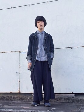 「chloma（クロマ）のアイテム」を使った、おわおわさん（メンズ・166cm）の秋コーディネート