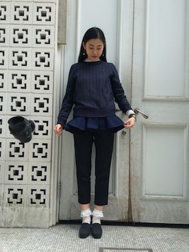 「アイテム（Tシャツ/カットソー）」を使った、岡本彩さん（レディース・167cm）の春コーディネート