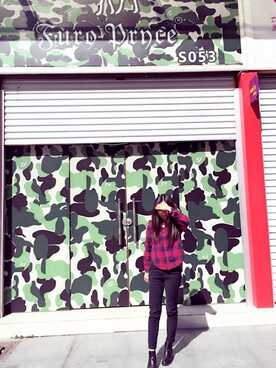 「アイテム（ブーティ）」を使った、Munnnさん（レディース・153cm・20代）の秋コーディネート