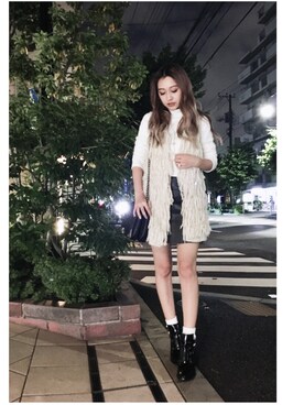 「H&M（エイチ・アンド・エム）のアイテム（ベスト）」を使った、Rieさん（レディース・160cm）の秋コーディネート
