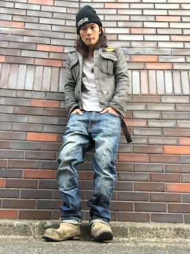 「アイテム（カバーオール）」を使った、橋本 侑哉さん（メンズ・173cm・20代）の秋コーディネート