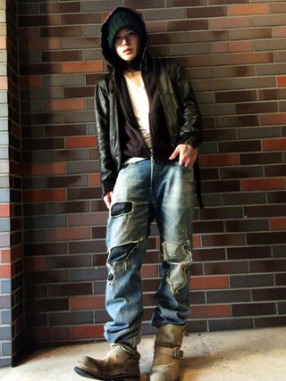 ライダースジャケットを使った「赤西仁」の人気ファッション