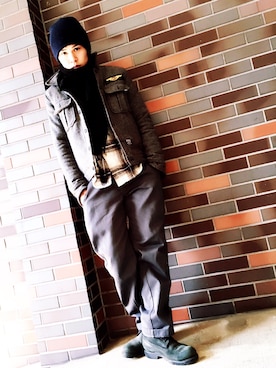 「アイテム（カバーオール）」を使った、橋本 侑哉さん（メンズ・173cm・20代）の冬コーディネート