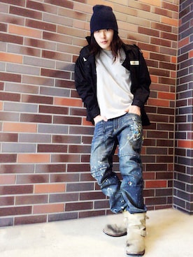 「アイテム（カバーオール）」を使った、橋本 侑哉さん（メンズ・173cm・20代）の冬コーディネート