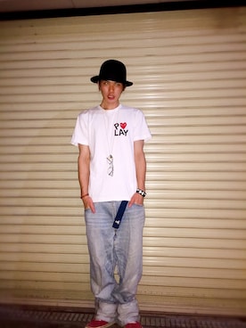 「DISCOVERED（ディスカバード）のアイテム（アクセサリー）」を使った、橋本 侑哉さん（メンズ・173cm）の夏コーディネート