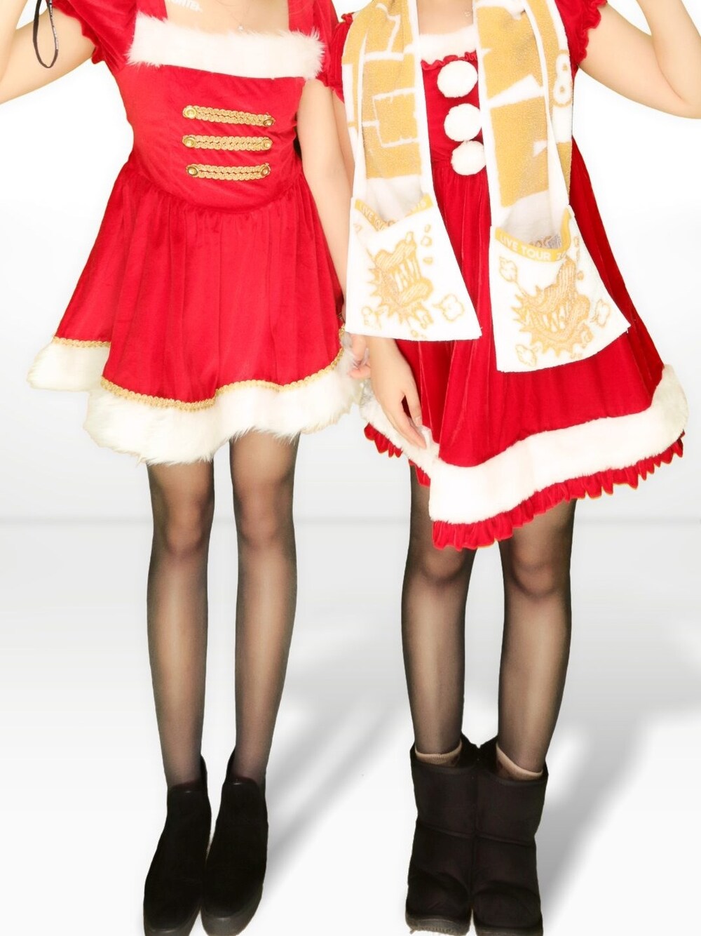 「関ジャニ∞、ライブ、サンタコス、クリスマス」｜「ドンキのアイテム（ワンピース、レッド系）」を使った、つんべあさん（レディース・157cm）の冬コーディネートの1枚目の写真