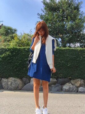 「SEVENDAYS=SUNDAY（セブンデイズサンデイ）のアイテム（ジャンパースカート）」を使った、N A O M Iさん（レディース・161cm）の秋コーディネート