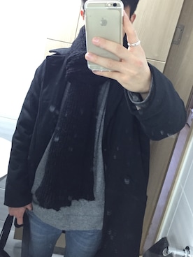 「머플러」｜ㅂㅐㄱㄷㅐㅎㅏㄴさん（メンズ・169cm）の冬コーディネート