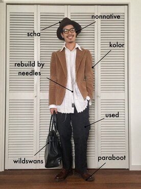 「その他のアイテム（その他、その他）」を使った、uーとさん（メンズ・175cm）の秋コーディネート