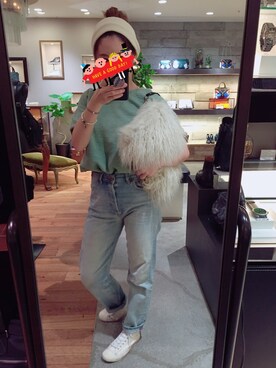 「DIESEL（ディーゼル）のアイテム（クラッチバッグ）」を使った、lili  さん（レディース・161cm）の秋コーディネート