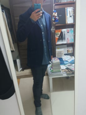 「08sircus（ゼロエイトサーカス）のアイテム（テーラードジャケット）」を使った、赤羽 優さん（メンズ・168cm）の秋コーディネート