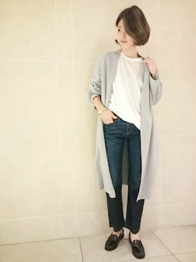 「ロングカーディガン」｜JOURNAL STANDARD Lady's 二子玉川店　スタッフさん（レディース・160cm）の冬コーディネート