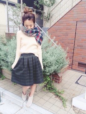 「アイテム（ブーティ、ベージュ系）」を使った、moonさん（レディース・168cm）の冬コーディネート