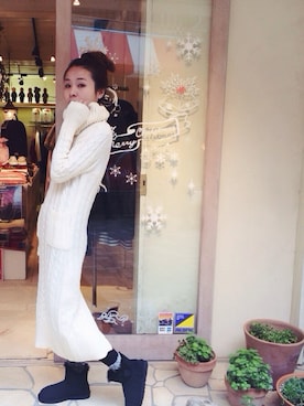 「スヌード」｜「アイテム（ワンピース/ドレス）」を使った、moonさん（レディース・168cm）の冬コーディネート