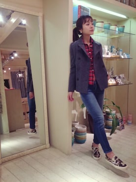 「アイテム（ピーコート）」を使った、moonさん（レディース・168cm）の冬コーディネート