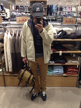 「AIGLE（エーグル）のアイテム（その他アウター）」を使った、massanさん（メンズ・188cm）の春コーディネート