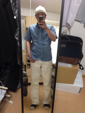 「アイテム（帽子）」を使った、massanさん（メンズ・188cm）の夏コーディネート