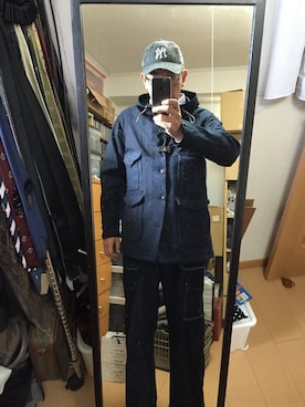 「Nigel Cabourn（ナイジェルケーボン）のアイテム（その他アウター）」を使った、massanさん（メンズ・188cm）の冬コーディネート
