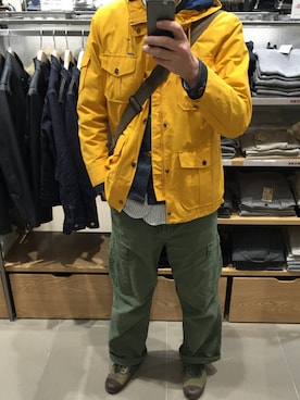 「Nigel Cabourn（ナイジェルケーボン）のアイテム（その他アウター）」を使った、massanさん（メンズ・188cm）の冬コーディネート