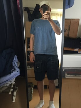 「KAPITAL」｜「アイテム（キャップ）」を使った、massanさん（メンズ・188cm）の夏コーディネート