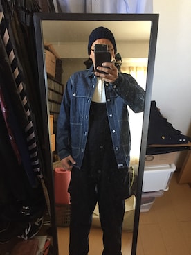 「アイテム（オールインワン・サロペット）」を使った、massanさん（メンズ・188cm）の秋コーディネート