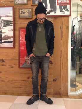 「TYPE BLUE（タイプブルー）のアイテム（デニムジャケット）」を使った、RYO-TAさん（メンズ・177cm）の秋コーディネート