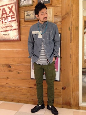 「TYPE BLUE（タイプブルー）のアイテム（シャツ/ブラウス）」を使った、RYO-TAさん（メンズ・177cm）の春コーディネート
