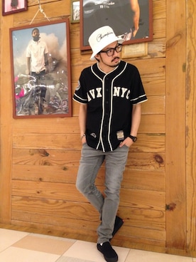 「TYPE BLUE（タイプブルー）のアイテム」を使った、RYO-TAさん（メンズ・177cm）の春コーディネート