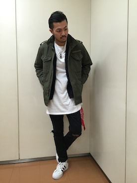 「オールバック」｜「アイテム（ジャケット/アウター）」を使った、RYO-TAさん（メンズ・177cm）の秋コーディネート