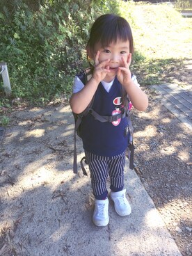 「VAUDE（ファウデ）のアイテム」を使った、sa.a_yaさん（キッズ・90cm）の秋コーディネート