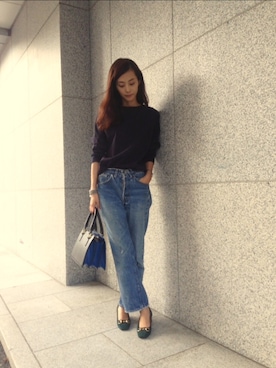 「501xxのアイテム（デニムパンツ、その他）」を使った、BEAUTY&YOUTH オフィススタッフ 01さん（レディース・164cm）の秋コーディネート