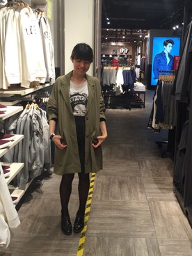 「ウエストイン」｜「アイテム（その他アウター）」を使った、soshieiさん（レディース・158cm）の春コーディネート