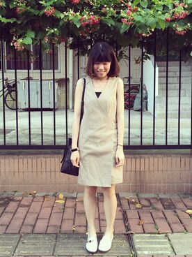 「LILY BROWN（リリーブラウン）のアイテム（その他シューズ）」を使った、soshieiさん（レディース・158cm）の春コーディネート