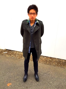 「ユナイテッドアローズ」｜「アイテム（トレンチコート）」を使った、53さん（メンズ・175cm）の春コーディネート